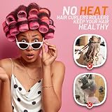 Thrilez 24 Pcs Hair Rollers Set 12 Rollers 12 Clips 48mm Salon Curlers view 3