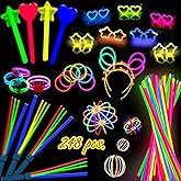 248 PCS Glow Sticks Party Pack - That Includes, 100 Pcs 8 Inch Glow sticks, 6 Pcs Glow Sticks Wands – Create Glow In The Dark