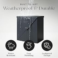 NACH Mailboxes for Outside Wall Mount, 10 x 10 x 4
