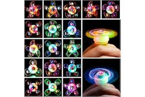 Mikulala 24 PCS LED Light Up Fidget Spinners Rings Christmas Party Favors for Kids 4-8 8-12 Goodie Treat Bag Stuffers Pinata,Birthday Gifts Goodie Bag Stuffers,Glow in The Dark Party Supplies
