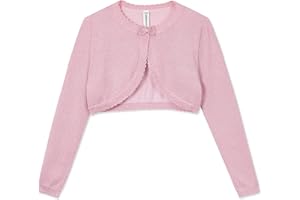 BOBOYOYO Long Sleeve Girls Shrug Knit Girls Cardigan Childrens Bolero Dress Sweater Toddler Shawl Cover Up for 3-12Y