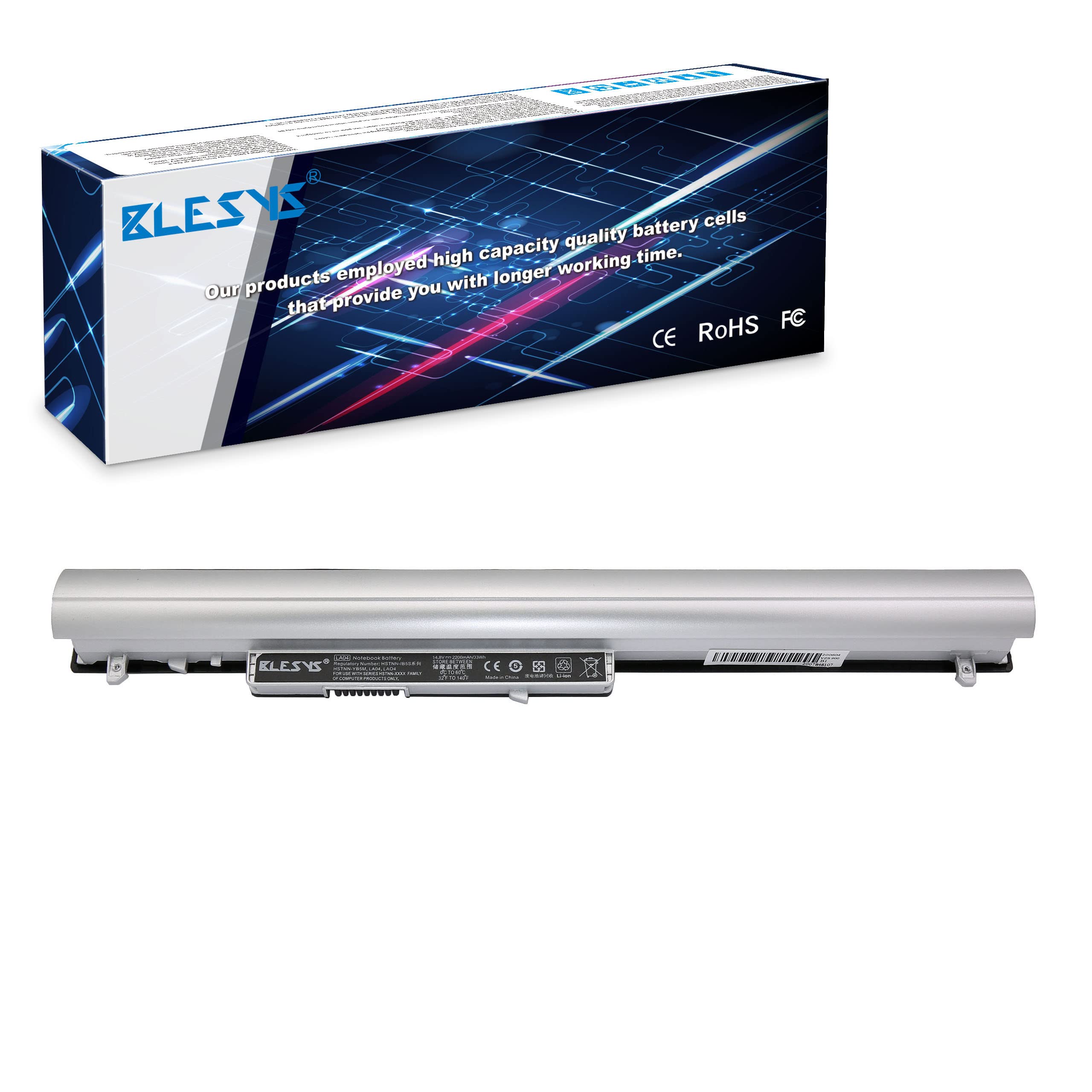 BLESYS 728460-001 Battery for HP Pavilion 350 g2 350 g1 Series LA04 752237-001 776622-001 LA04DF HSTNN-YB5M TPN-Q130 TPN-Q132 TPN-Q129 LAO4 Laptop 14.8V/2200mAh [Silver]