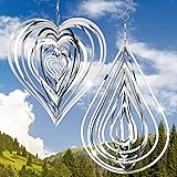 2 Pieces Valentine's Day Wind Spinner 3D Hanging