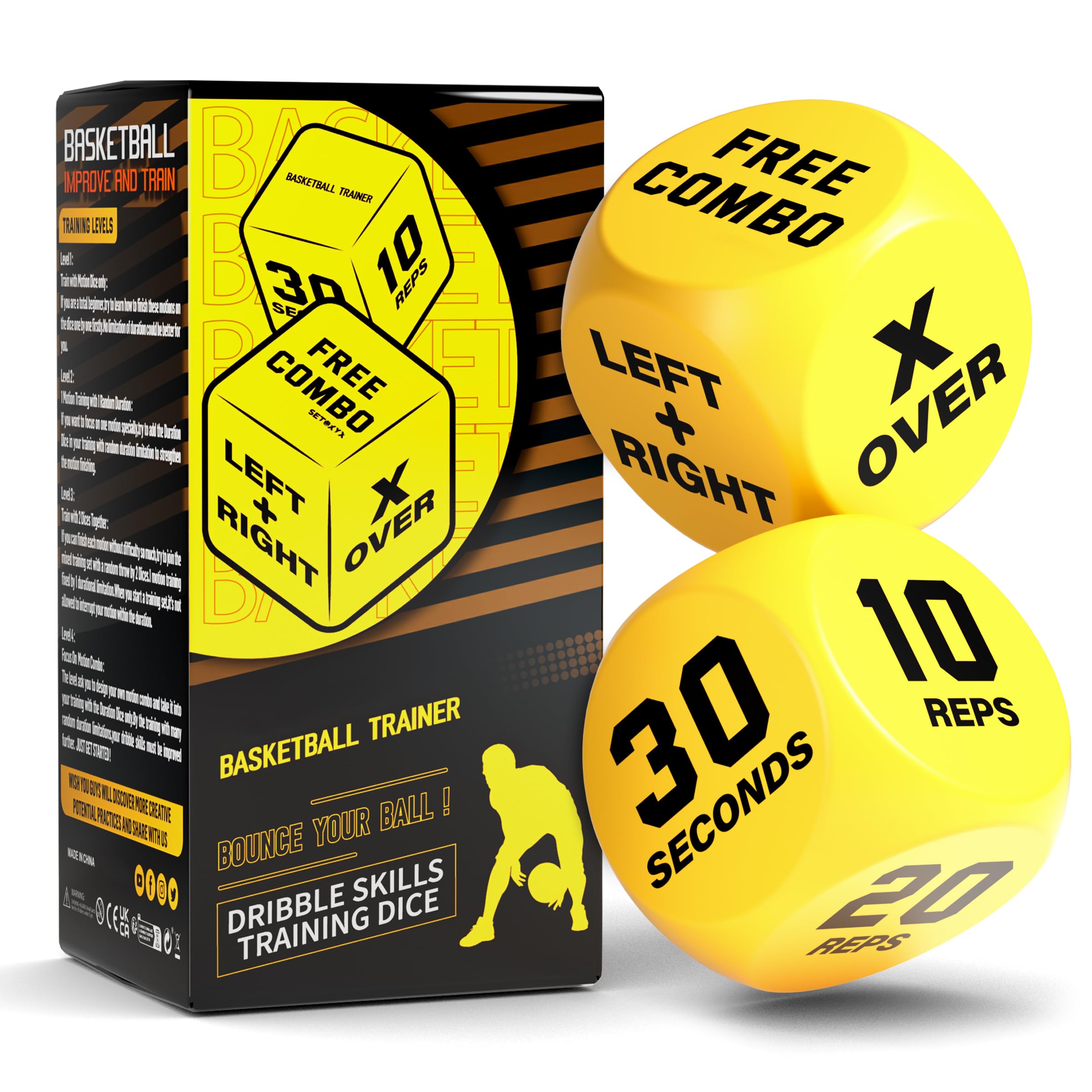 SIRUITON Basketball Training Dice (2pcs) - Fun & Portable Basketball Skills Trainer Gifts for Boys and Girls, Teens & Adults — image 1