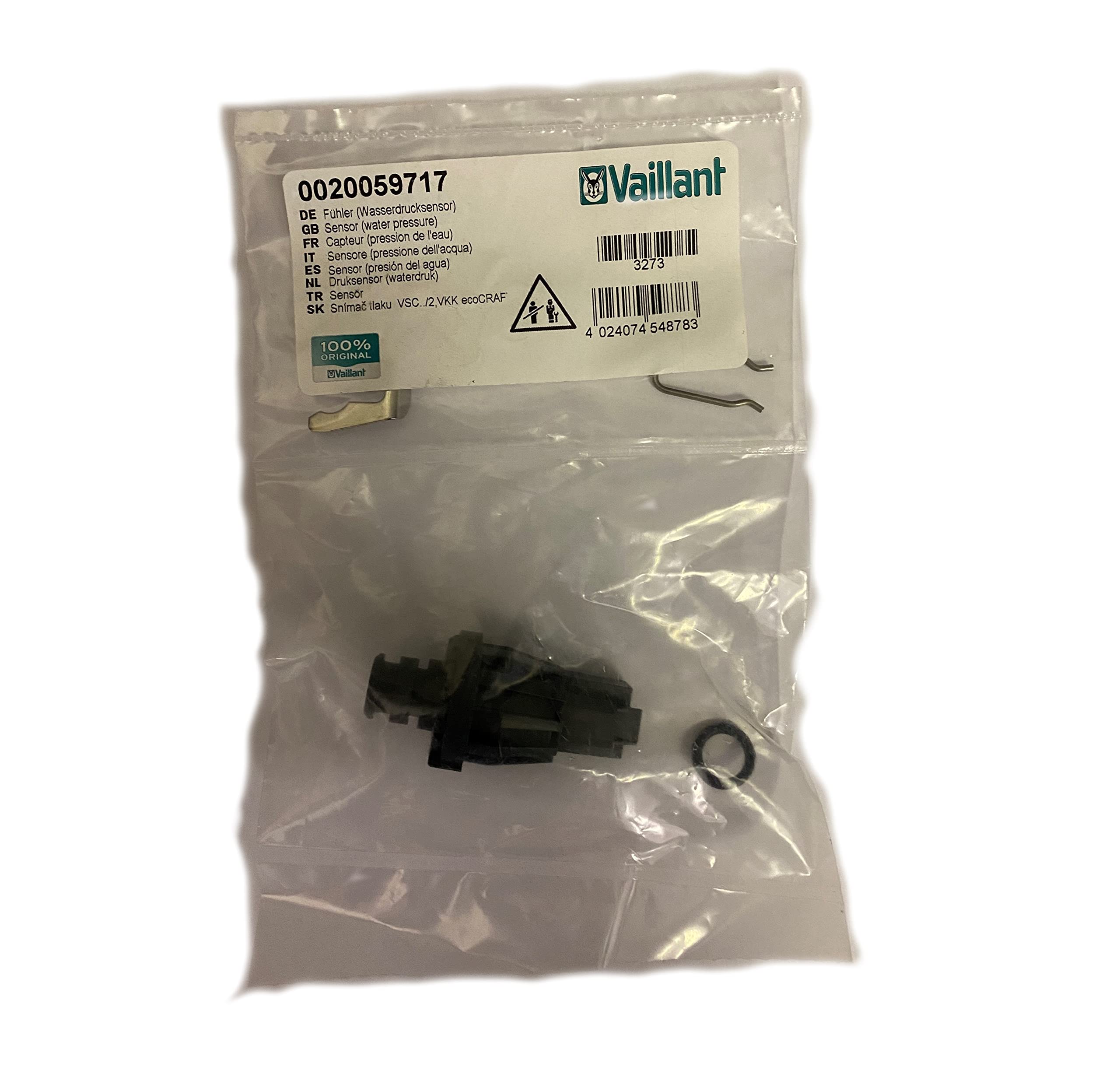 VAILLANT ECOTEC EXCLUSIVE 832 838 WATER PRESSURE SENSOR 0020059717 WAS 253595