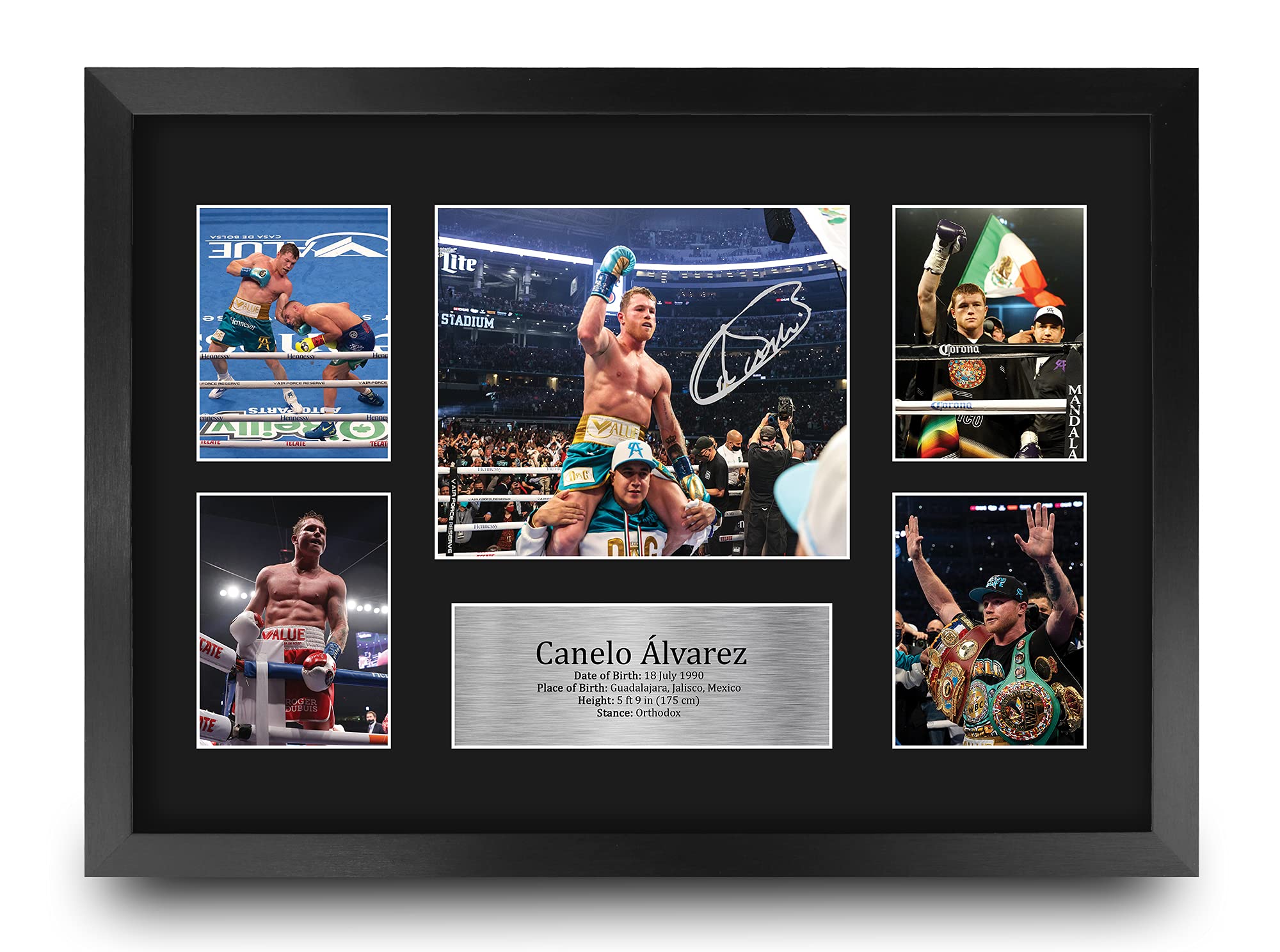 HWC Trading FR A3 Canelo Alvarez Boxing Gifts Printed Signed Autograph Picture for Boxer Memorabilia Fans - A3 Framed