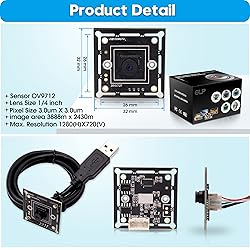 IFWATER 720P USB Camera Module Super Mini 45 Degree