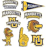 Marquette University 8ct Vinyl Large Deluxe Stickers Variety Pack - Laptop, Water Bottle, Scrapbooking, Tablet, Skateboard, Indoor/Outdoor - Set of 8
