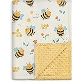 Bee Kid Blankets for Girls - 30 x 40 Soft Minky Blanket with Double Layer Dotted Backing - Gifts for Girl on Birthday Christmas