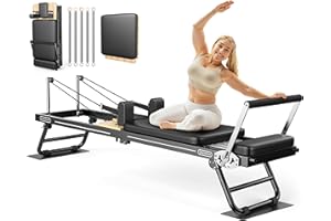 LIFEOG Pilates Reformer, 89'' Foldable Pilates Machine & Equipment for Home Use and Gym Workout, with Springs and Jumpboard, Pilates Equipment for Advanced and Beginners Users, Up to 300 lbs