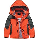 Pursky Boy's Waterproof Ski Jacket Kids Winter Snow Coats Fleece Raincoats Parka