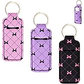 Playexen 3PCS Chapstick Keychain Holder, Potable Lip Balm Holder, Lip Gloss Holder Keychain for Lipstick, Chapstick, Lip Balm