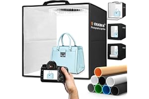 DUCLUS Professional Light Box Photography,16" x 16" Portable Lightbox Kit with 160 Dimmable LEDs & 8 Backdrops,18w Type-C Photo Studio Light Box for Product Shooting