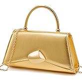 Gurina Designer Evening Handbag with Handle, PU Leather Clutch Purse for Women with Magnetic Buckle, Elegant Party Bag