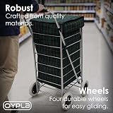 Oypla 4 Wheel Folding Shopping Trolley Bag Cart 95x54x54cm view 3