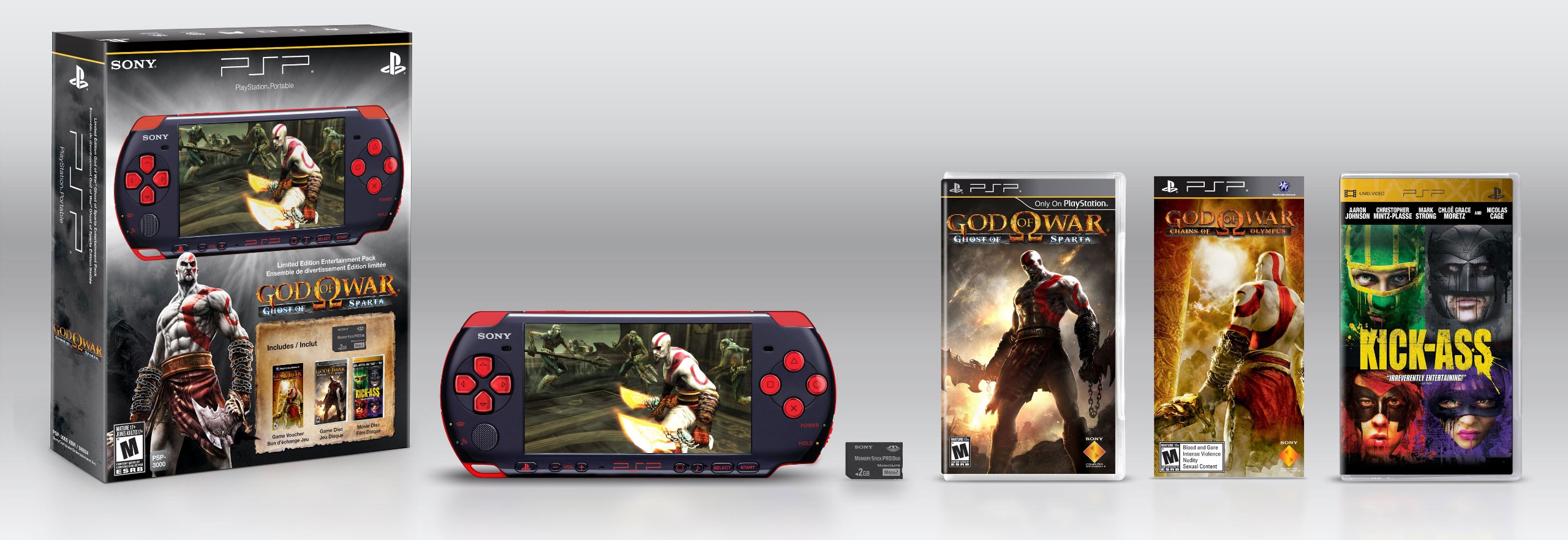 PlayStation Portable Limited Edition God of War Ghost of Sparta Entertainment Pack - Red/Black (Renewed)