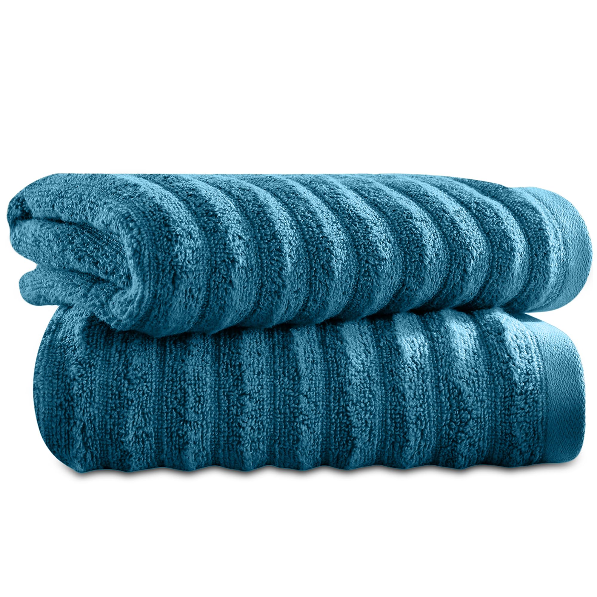 Towelogy Bamboo Face Cloth Makeup Remover Facial Cleansing Cloths Super Soft Fingertip Towels for Delicate Sensitive Skin | 30x30 cm - Pack of 2 (Blue, 2)