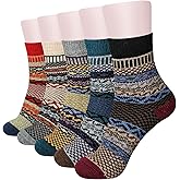 besky Warm Socks for Women Cozy Fuzzy Winter Socks Cotton Soft Crew Socks Christmas Gifts for Women