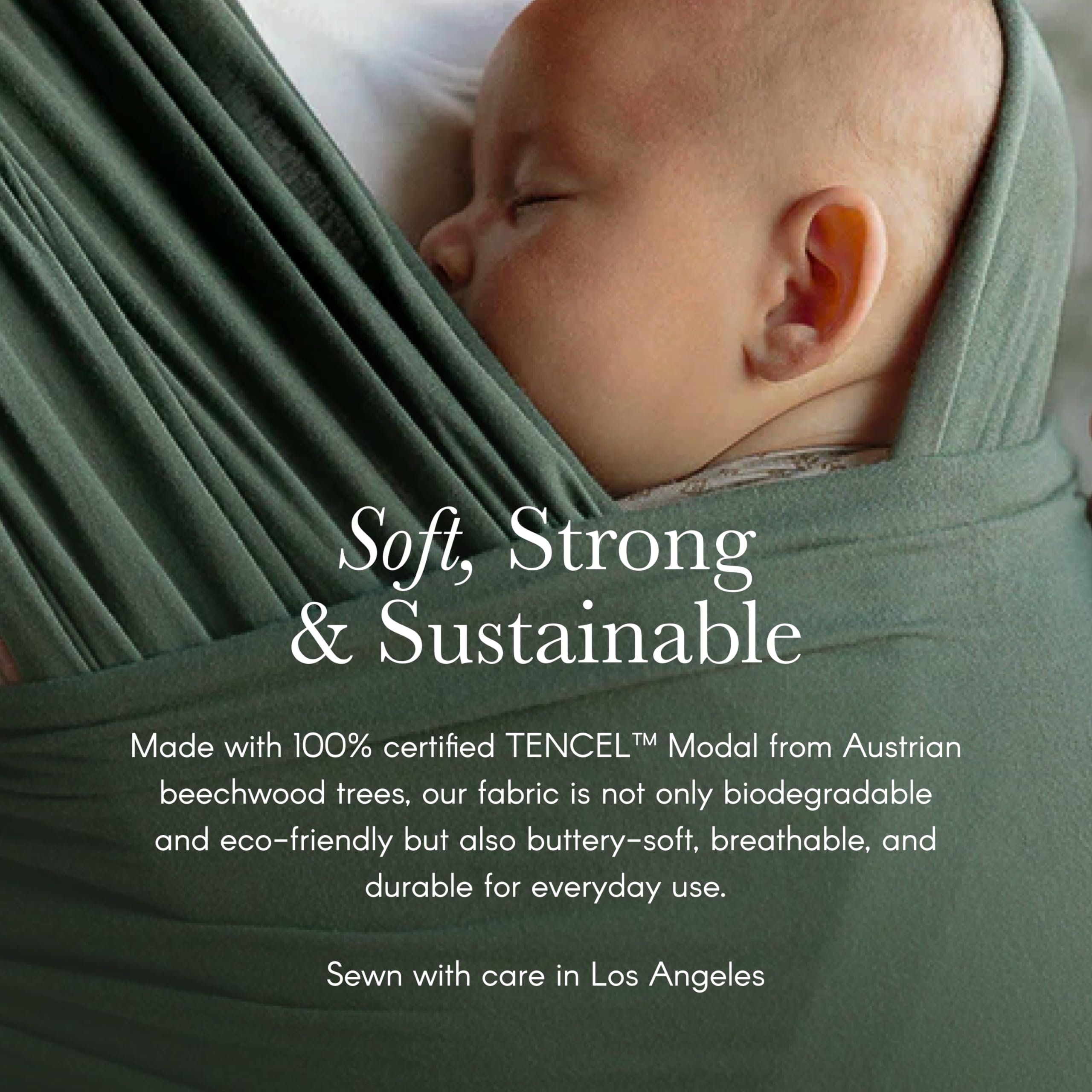 Solly Baby Wrap, Buttery-Soft Baby Carrier Newborn to Toddler 8-25 Lbs., Lightweight & Hands-Free Infant Sling Wrap, Breathable Summer Carrier, Baby Wearing & Postpartum Essential, New Mom Gift, Basil