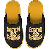 FOCO NHL Men's Official Primary Logo Wordmark Embroidered Stacked Team Logo Scuff Slide Slippers