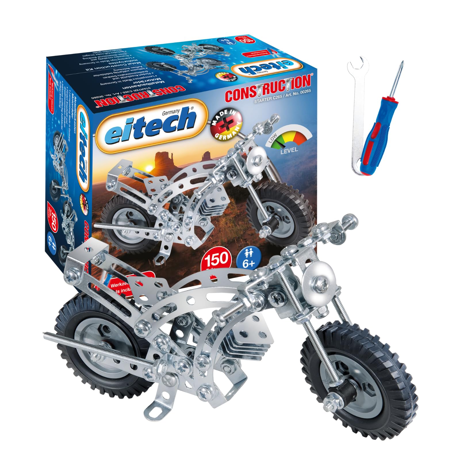 Eitech C265 Metal Construction Kit - Motorcycle II, Multicoloured