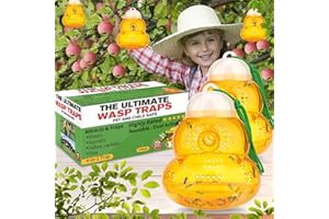 PROTECKER Wasp Trap, Bee Traps Catcher, Outdoor Wasp Deterrent Killer Insect Catcher, Wasp Killer Hornet Traps, Non-Toxic Reusable Hanging Yellow Jacket Traps Outdoor for Garden, Yard Orange-2 Pack