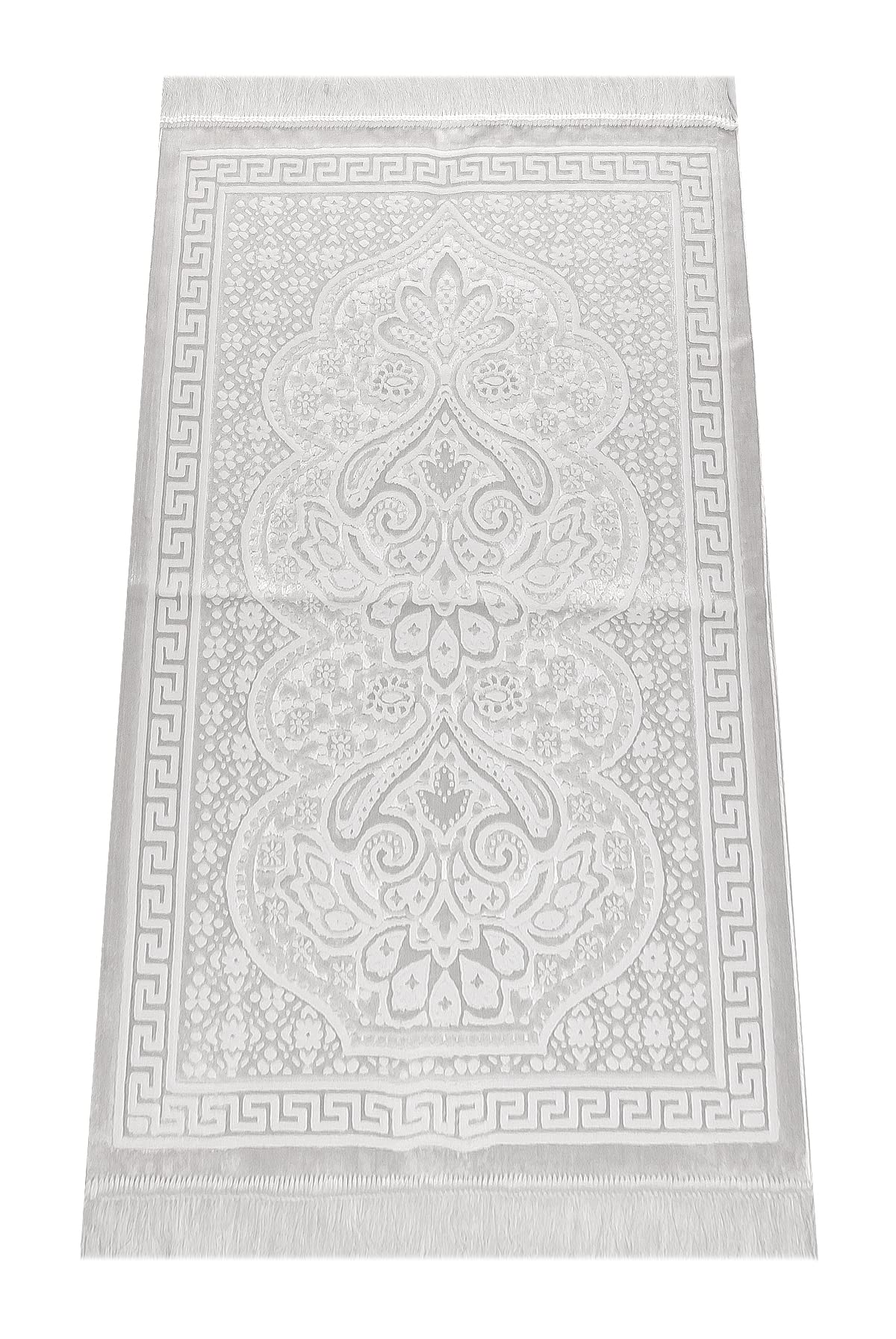 ihvan online, Soft Plush Lux Velvet Muslim Prayer Rug | Janamaz | Sajadah | Soft Islamic Prayer Rug | Islamic Gifts | Prayer Carpet Mat, Elegant, Color: Cream