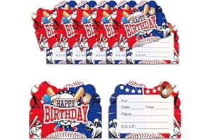 20PCS Baseball Invitation Cards,Baseball Birthday Party Supplies for Kids or Adults