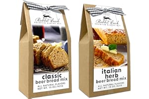 Rabbit Creek Beer Bread Mix Variety Pack of 2 – Classic Beer Bread and Italian Herb Beer Bread Mix, Easy to Make, Breadmaker Not Needed