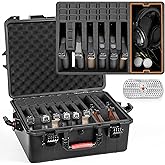 Kinghardcase Gun Cases for Handguns, 5 Pistol Case & 21 Magazine Pre-Cut Multiple Pistols Shockproof Waterproof Hard Pistol Cases with Desiccant TSA Approved Firearm Travel Case