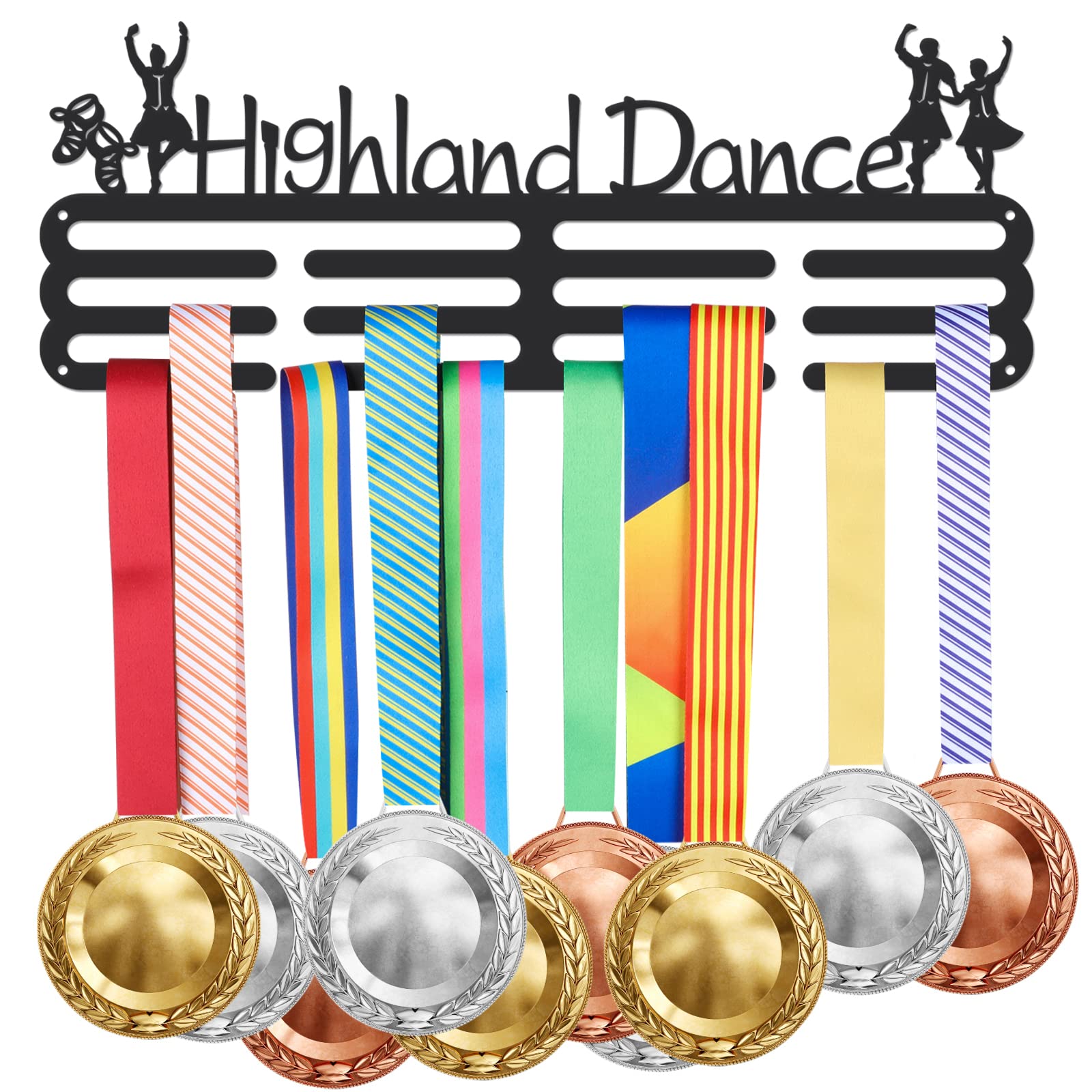 SUPERDANT Highland Dance Medal Hangers Dancing Medal Holder Personalised Medals Holder for Dancer Wall Mounted Medals 3 Rows Wall Hanging Awards for Woman Girl Dancer Gift