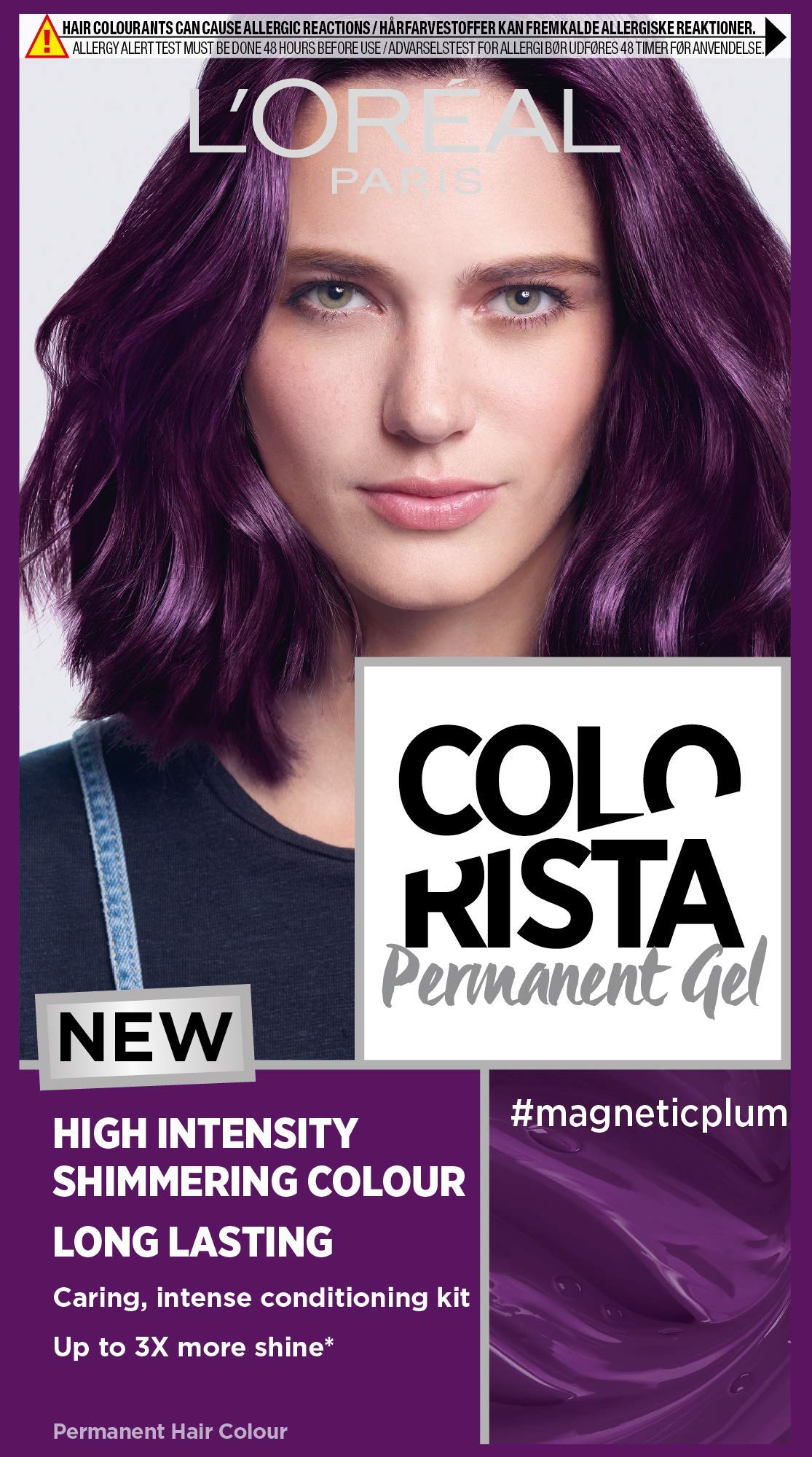 L'Oréal Paris Colorista Permanent Gel Hair Dye, Long-Lasting and Vibrant At-Home Hair Colour, High-Intensity Hues with Up to 3x More Shine, Colour: Magnetic Plum