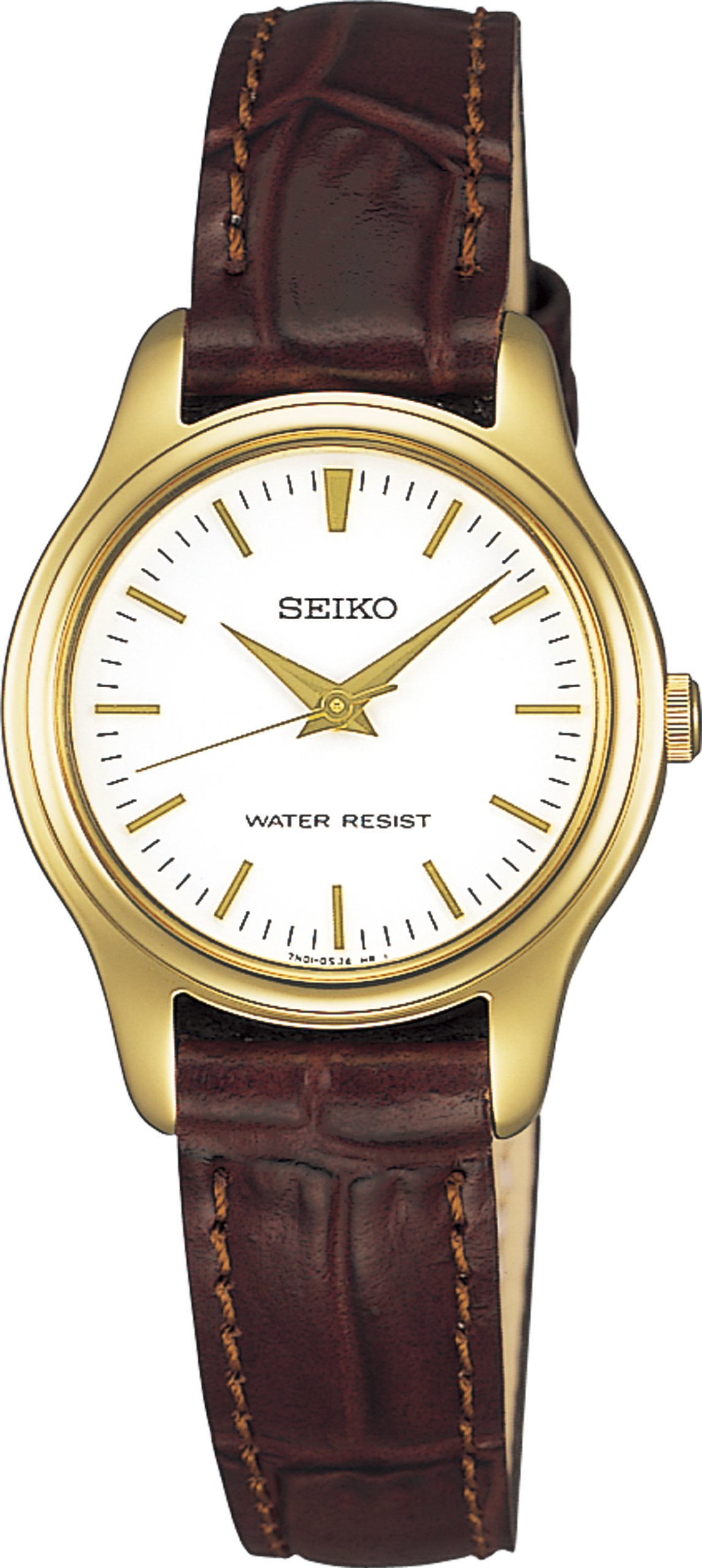 SPIRIT(スピリット) Seiko Selection Women's Quartz Pair, Yellow Gold/White/Band: Brown (Cow Leather), watch