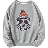 WDIRARA Women's Plus Size Graphic Sweatshirts Crew Neck Long Sleeve Pullover Tops