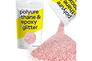 Hemway Polyurethane & Epoxy Glitter 100g - Light Rose Gold | Chunky Metallic Flake Sequins for Resin Crafts | Craft Supplies 