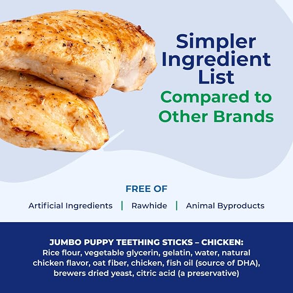 N-BONE JUMBO PUPPY TEETHING STICKS CHICKEN FLAVOR DOG TREATS, 7.28-OZ BAG