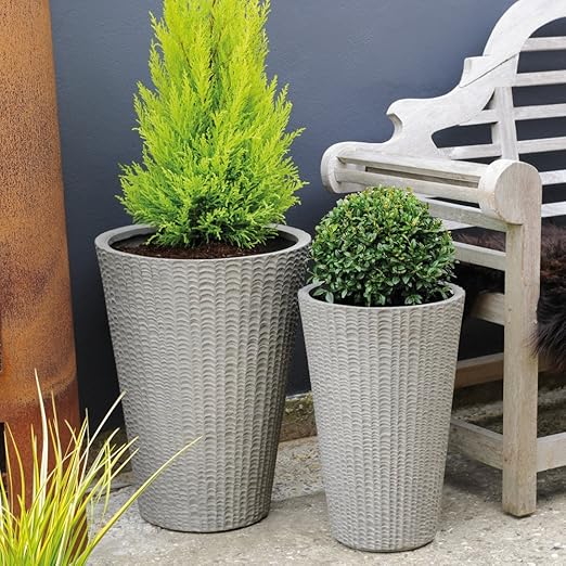 Thompson Morgan Outdoor Garden Rounded Planter Pots Textured