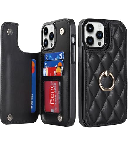 TopPerfekt Custodia Portafoglio Con Supporto Rotante A 360° Per IPhone 13 Pro Max - Pelle PU Con Porta Carte E Anello Portadito, Blocco RFID - 5