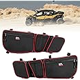 KEMIMOTO X3 Door Bags, Compatible with Can Am Maverick X3 and MAX models 2017-2025, with Cup Holder and Removable Knee Pads Door Storage Bags, Pack of 2, Red