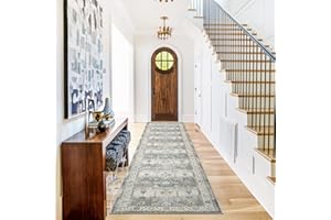 TOPRUUG Washable Runner Rug 2x10 - Hallway Runner Rug Kitchen Rugs and Mats Non Skid Washable Waterproof Carpet Runner for Living Room Bedroom Bathroom (Grey, 2X10)