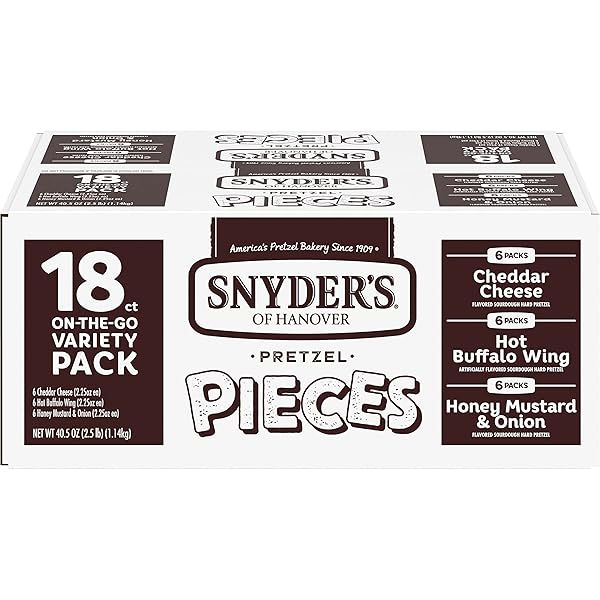 SNYDER’S OF HANOVER PRETZEL PIECES, VARIETY PACK OF PRETZELS INDIVIDUAL PACKS, 2.25 OZ, 18 CT (PACK OF 18)