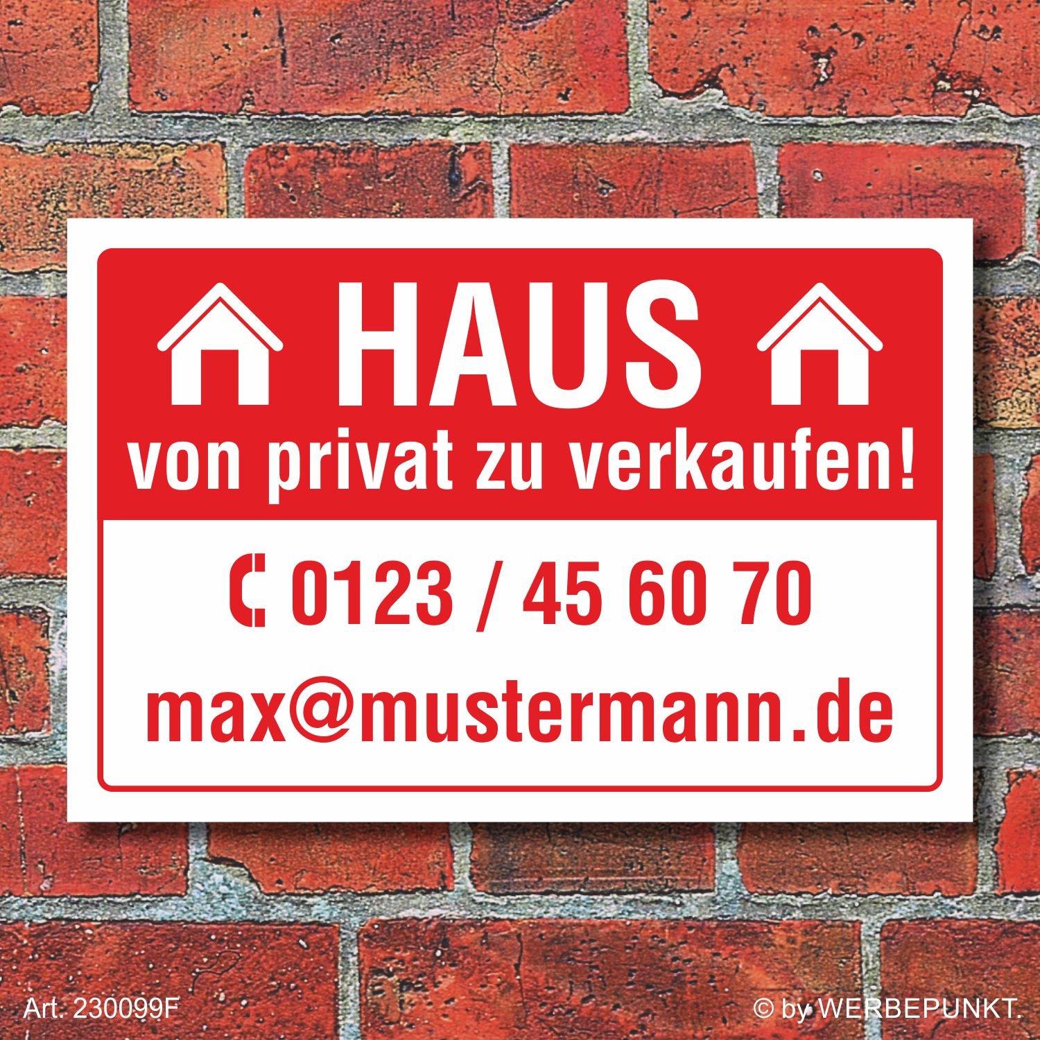 Schild Haus Zu Verkaufen Privat Wetterfest Alu Verbund 3 Mm