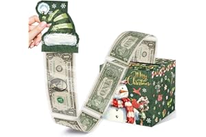 ALODR Christmas Party Gifts, Money Box for Cash Gift, Merry Christmas Money Gift Box with Pull Out Card and Cash Holder, Christmas Money Box Pull Surprise, Christmas Money Pull Box for Kids Adults