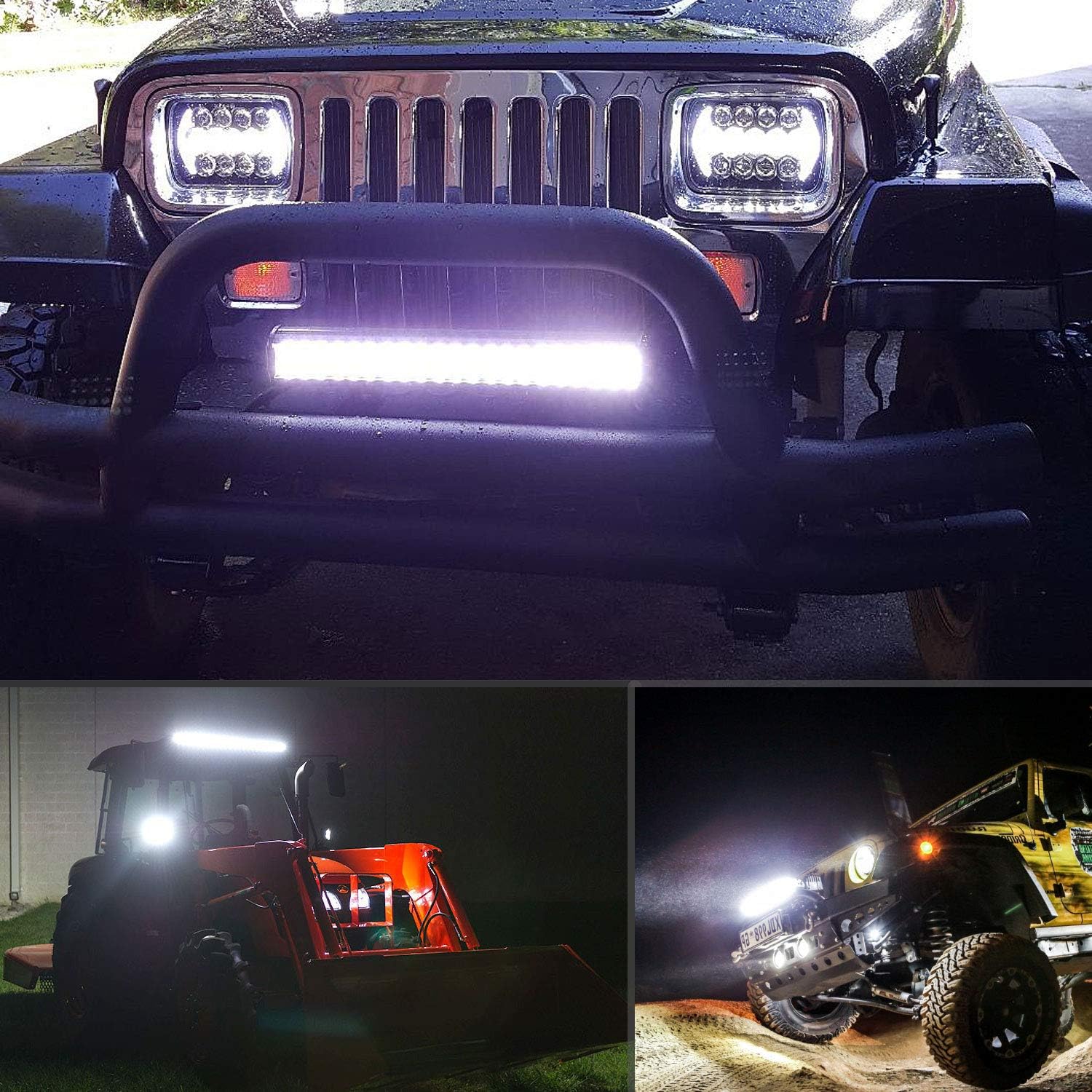 Nilight 26Inch Triple Row Lights 297W 29700LM Flood Spot Combo Beam Bar Driving Boat Super Bright Led Off Road Trucks,2 Years Warranty: Automotive