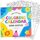 Coloring Calendar 2026, Wall Calendar for Kids, Color Your Own Calendar 12 Months, January to December, Jan.2026 - Jan.2027, Fun Art Activity for Children