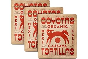 COYOTAS Organic Cassava Tortillas SMALL 4-INCH (12 Tortillas Per Pack) (3 Packs)