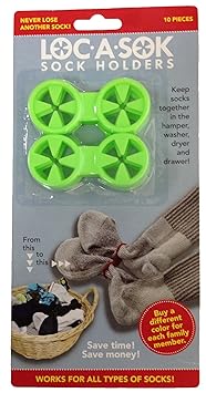 “Loc A Sok” Sockenklammern Grün – Löst das Socken Problem! (10 Stück)
