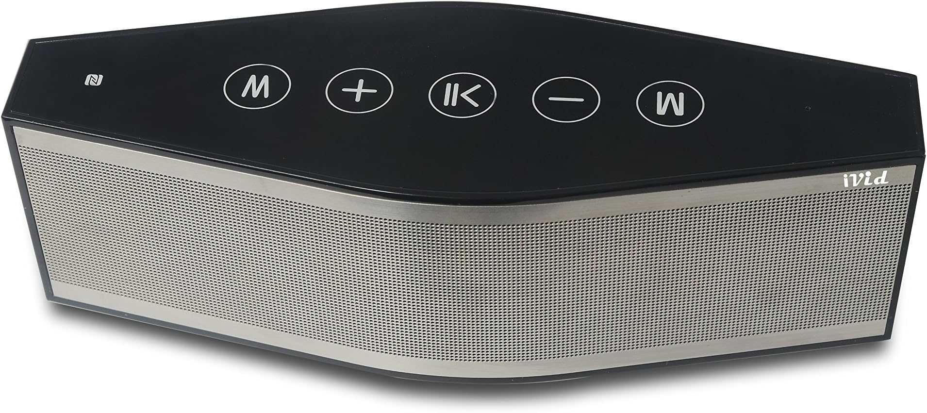 iVid BT-500 NFC Enhanced Bass Powerful Bluetooth 4.0 Wireless Speaker with Wi-Fi Streaming Apps, Built in Mic, Touch Panel, 12 Hour Playtime