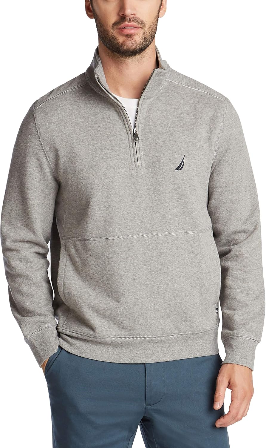 Nautica Mens Classic Fit QuarterZip Fleece Pullover Shirt Amazon.ca