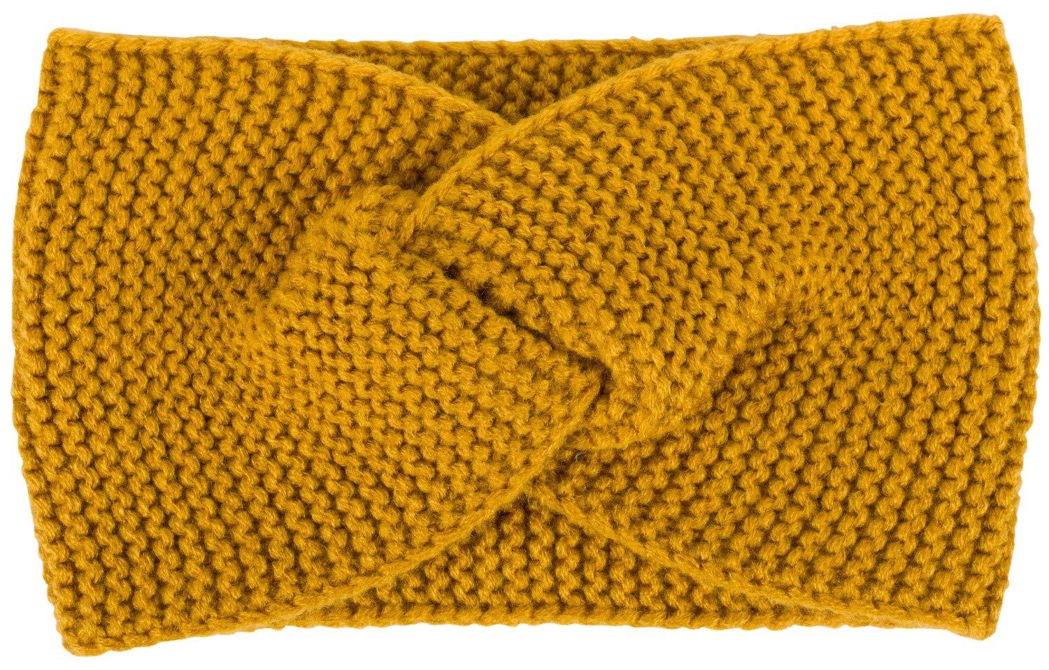 styleBREAKER Women Fine knit headband with twist knot, frizz pattern, warm winter hair band, headband 04026054, color:Curry